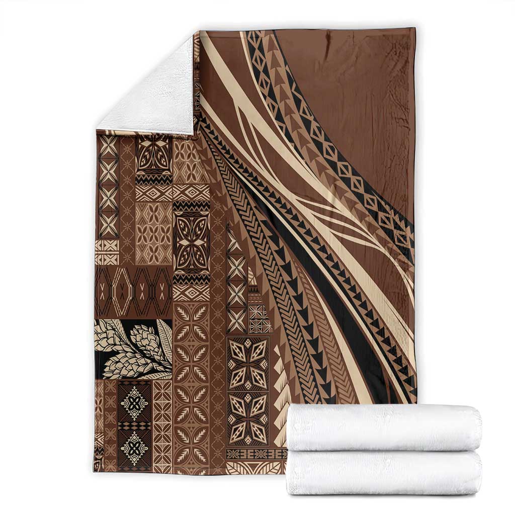 Pasifika Women's Day - Samoa Siapo Malu Tattoo Inspired Blanket Brown