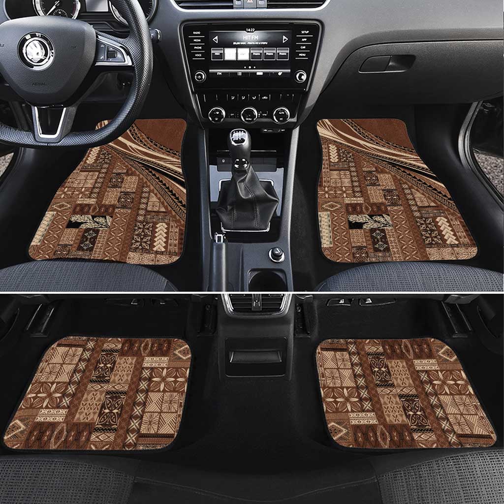 Pasifika Women's Day - Samoa Siapo Malu Tattoo Inspired Car Mats Brown