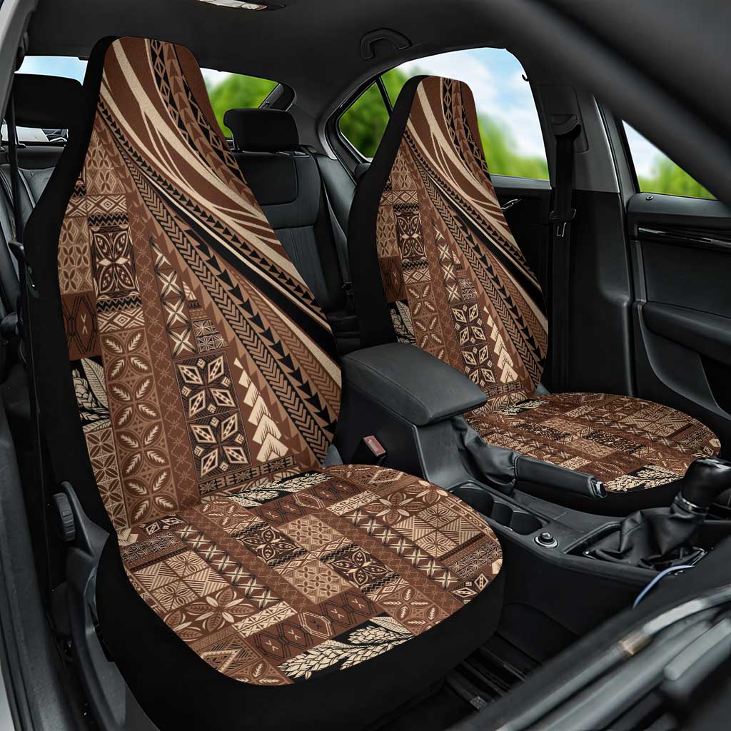 Pasifika Women's Day - Samoa Siapo Malu Tattoo Inspired Car Seat Cover Brown