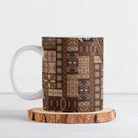 Pasifika Women's Day - Samoa Siapo Malu Tattoo Inspired Ceramic Mug Brown