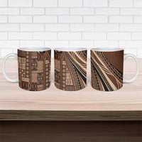 Pasifika Women's Day - Samoa Siapo Malu Tattoo Inspired Ceramic Mug Brown