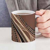 Pasifika Women's Day - Samoa Siapo Malu Tattoo Inspired Ceramic Mug Brown