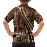 Pasifika Women's Day - Samoa Siapo Malu Tattoo Inspired Family Matching Mermaid Dress and Hawaiian Shirt Brown