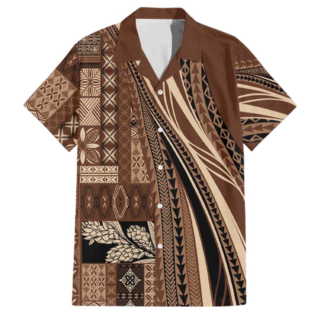 Pasifika Women's Day - Samoa Siapo Malu Tattoo Inspired Family Matching Tank Maxi Dress and Hawaiian Shirt Brown