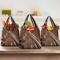 Pasifika Women's Day - Samoa Siapo Malu Tattoo Inspired Grocery Bag Brown