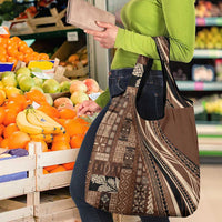 Pasifika Women's Day - Samoa Siapo Malu Tattoo Inspired Grocery Bag Brown