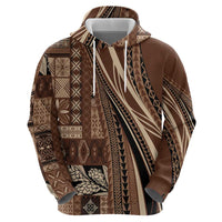 Pasifika Women's Day - Samoa Siapo Malu Tattoo Inspired Hoodie Brown LT7 - Polynesian Pride