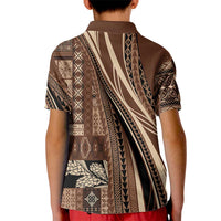 Pasifika Women's Day - Samoa Siapo Malu Tattoo Inspired Kid Polo Shirt Brown LT7 - Polynesian Pride