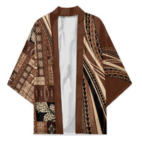 Pasifika Women's Day - Samoa Siapo Malu Tattoo Inspired Kimono Brown