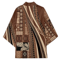 Pasifika Women's Day - Samoa Siapo Malu Tattoo Inspired Kimono Brown