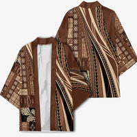 Pasifika Women's Day - Samoa Siapo Malu Tattoo Inspired Kimono Brown