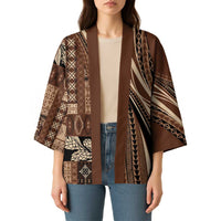 Pasifika Women's Day - Samoa Siapo Malu Tattoo Inspired Kimono Brown