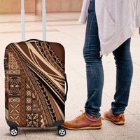 Pasifika Women's Day - Samoa Siapo Malu Tattoo Inspired Luggage Cover Brown LT7 Brown - Polynesian Pride