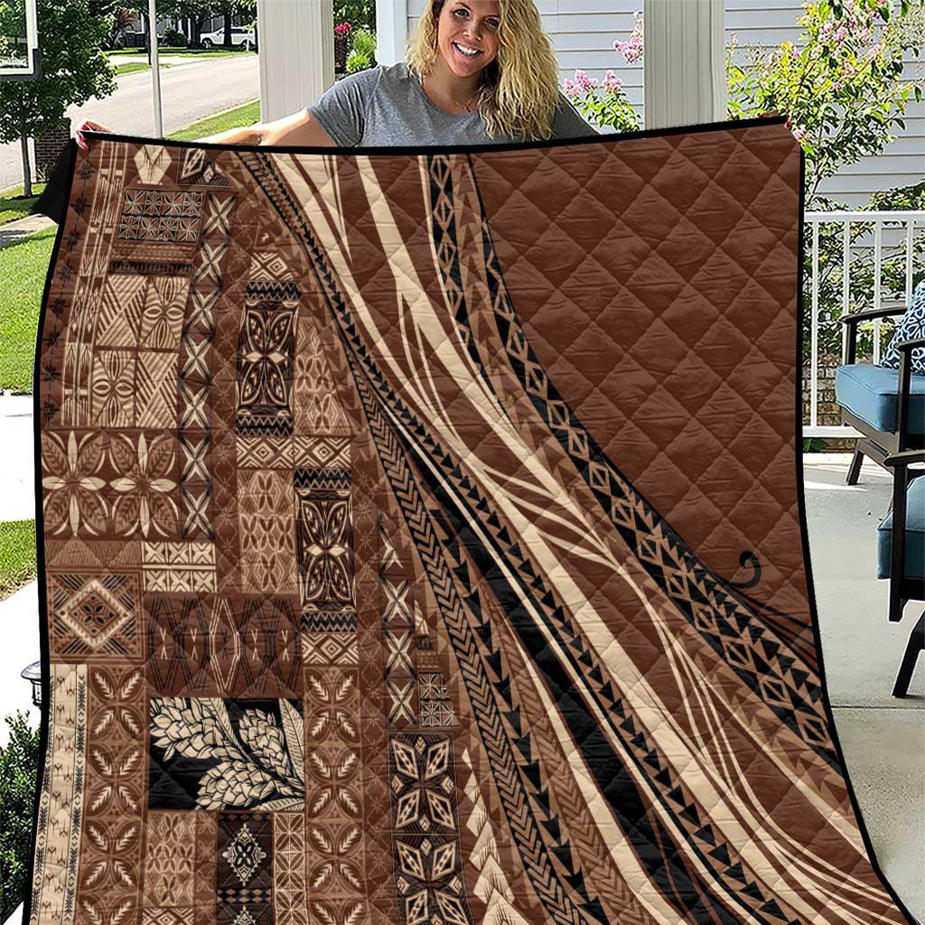 Pasifika Women's Day - Samoa Siapo Malu Tattoo Inspired Quilt Brown
