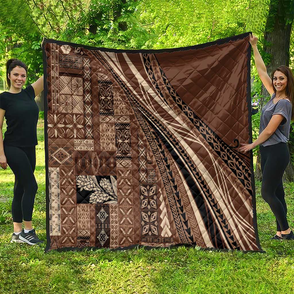 Pasifika Women's Day - Samoa Siapo Malu Tattoo Inspired Quilt Brown