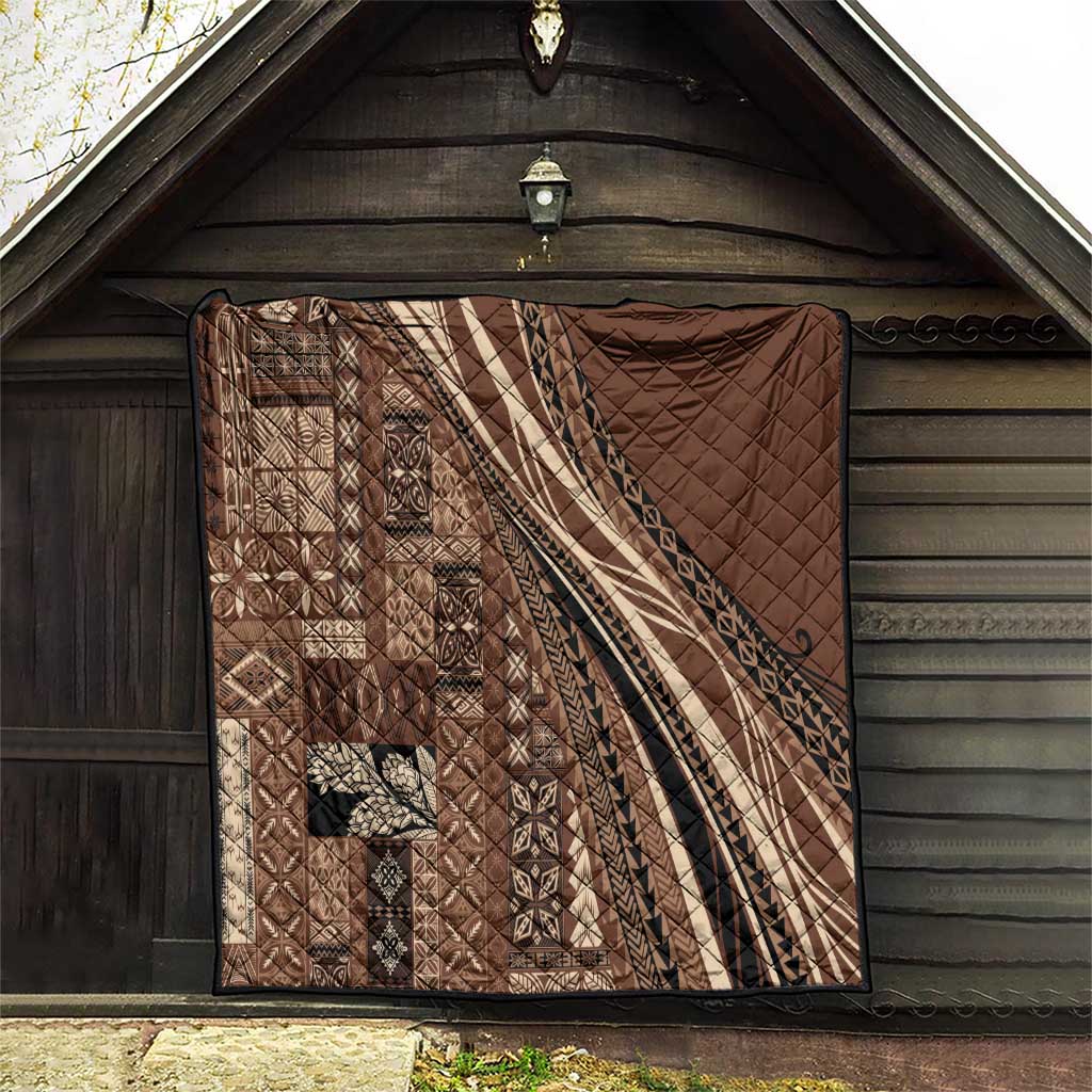 Pasifika Women's Day - Samoa Siapo Malu Tattoo Inspired Quilt Brown