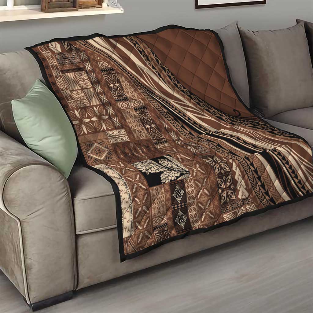 Pasifika Women's Day - Samoa Siapo Malu Tattoo Inspired Quilt Brown