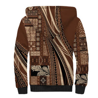 Pasifika Women's Day - Samoa Siapo Malu Tattoo Inspired Sherpa Hoodie Brown