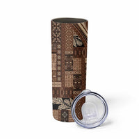 Pasifika Women's Day - Samoa Siapo Malu Tattoo Inspired Skinny Tumbler Brown LT7 - Polynesian Pride