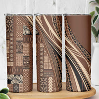 Pasifika Women's Day - Samoa Siapo Malu Tattoo Inspired Skinny Tumbler Brown LT7 - Polynesian Pride