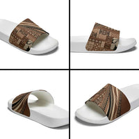 Pasifika Women's Day - Samoa Siapo Malu Tattoo Inspired Slide Sandals Brown