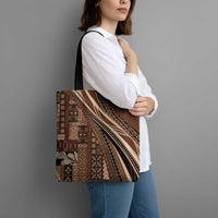 Pasifika Women's Day - Samoa Siapo Malu Tattoo Inspired Tote Bag Brown