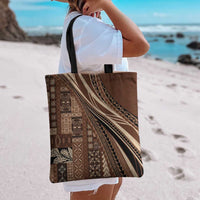 Pasifika Women's Day - Samoa Siapo Malu Tattoo Inspired Tote Bag Brown