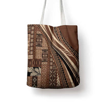 Pasifika Women's Day - Samoa Siapo Malu Tattoo Inspired Tote Bag Brown