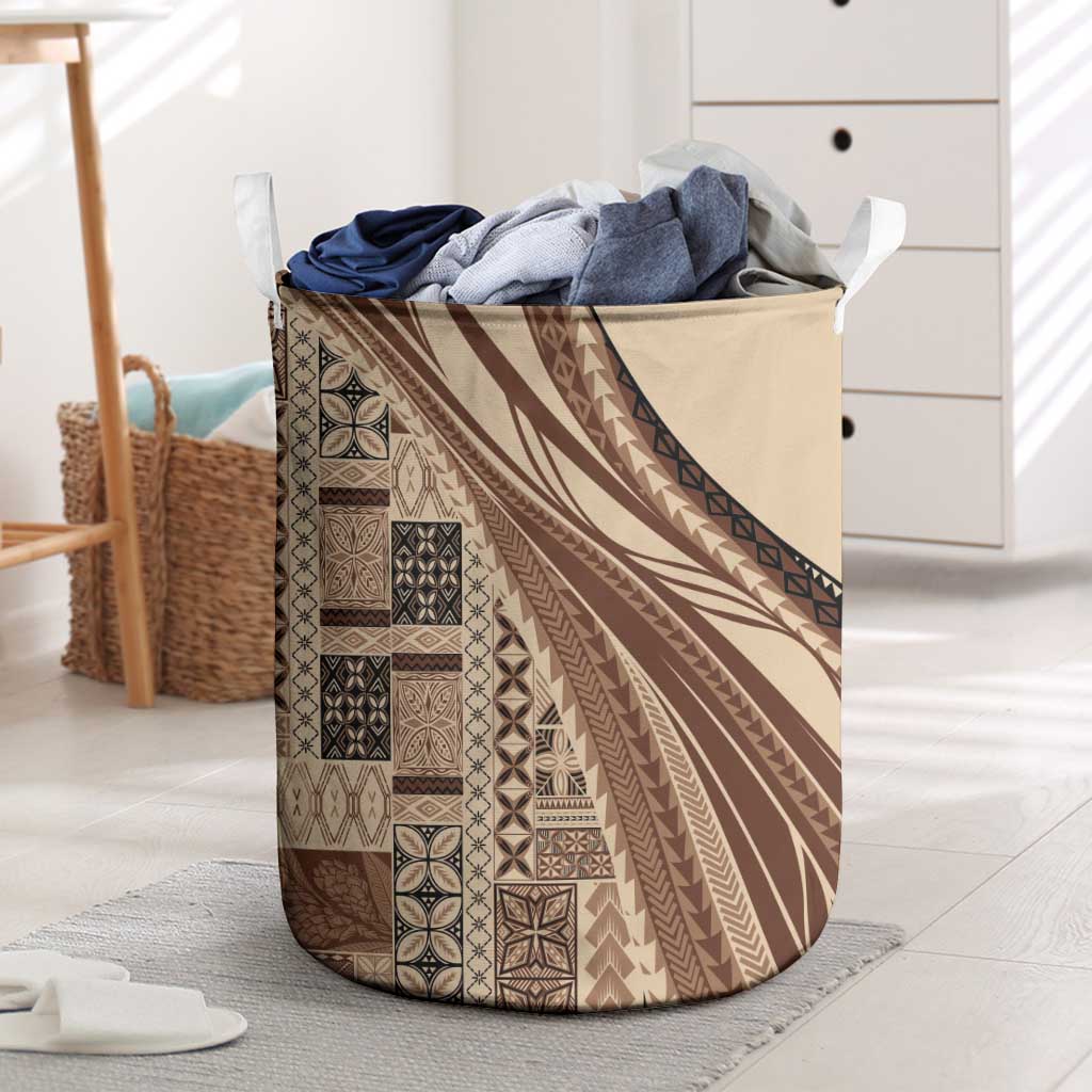 Pasifika Women's Day - Samoa Siapo Malu Tattoo Inspired Laundry Basket Beige
