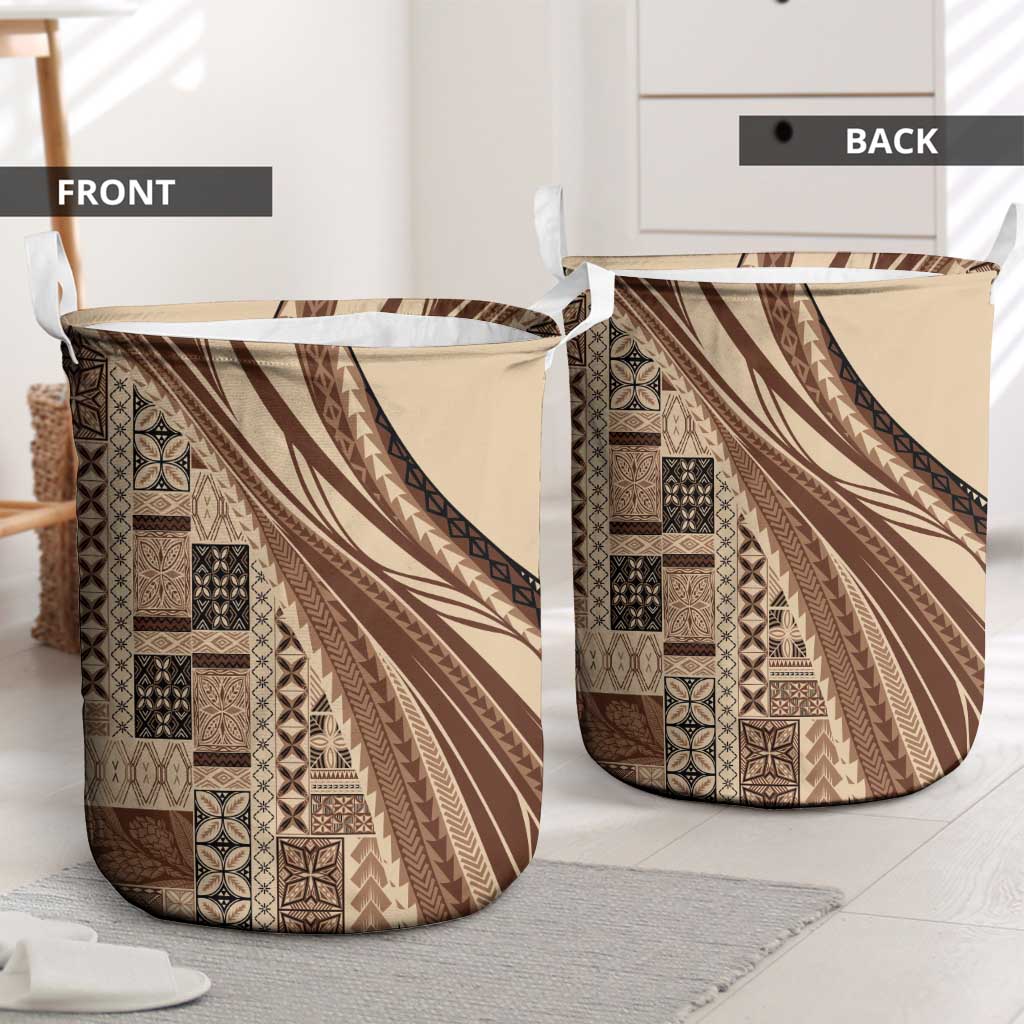 Pasifika Women's Day - Samoa Siapo Malu Tattoo Inspired Laundry Basket Beige