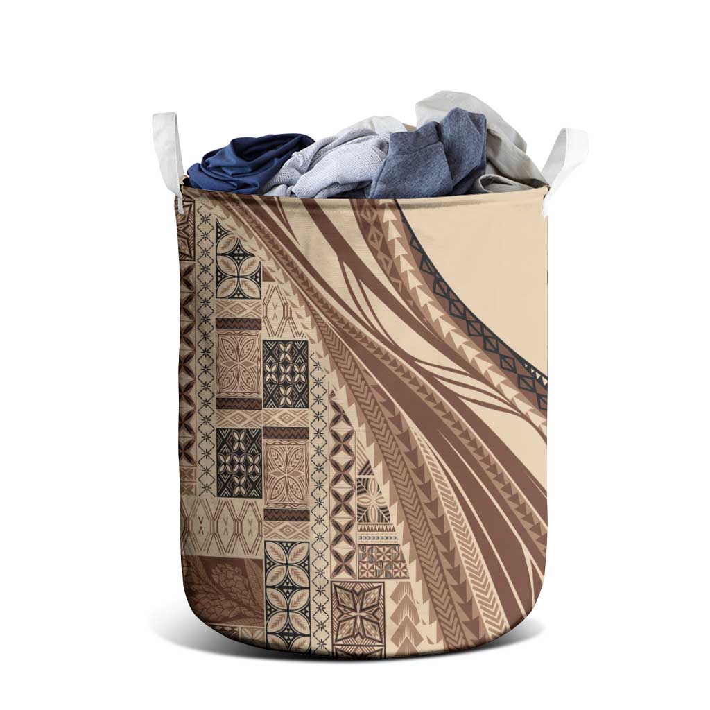 Pasifika Women's Day - Samoa Siapo Malu Tattoo Inspired Laundry Basket Beige