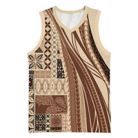 Pasifika Women's Day - Samoa Siapo Malu Tattoo Inspired Basketball Jersey Beige
