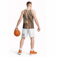 Pasifika Women's Day - Samoa Siapo Malu Tattoo Inspired Basketball Jersey Beige