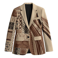 Pasifika Women's Day - Samoa Siapo Malu Tattoo Inspired Blazer Beige