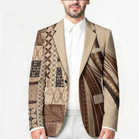Pasifika Women's Day - Samoa Siapo Malu Tattoo Inspired Blazer Beige