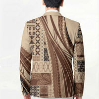 Pasifika Women's Day - Samoa Siapo Malu Tattoo Inspired Blazer Beige