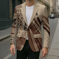 Pasifika Women's Day - Samoa Siapo Malu Tattoo Inspired Blazer Beige
