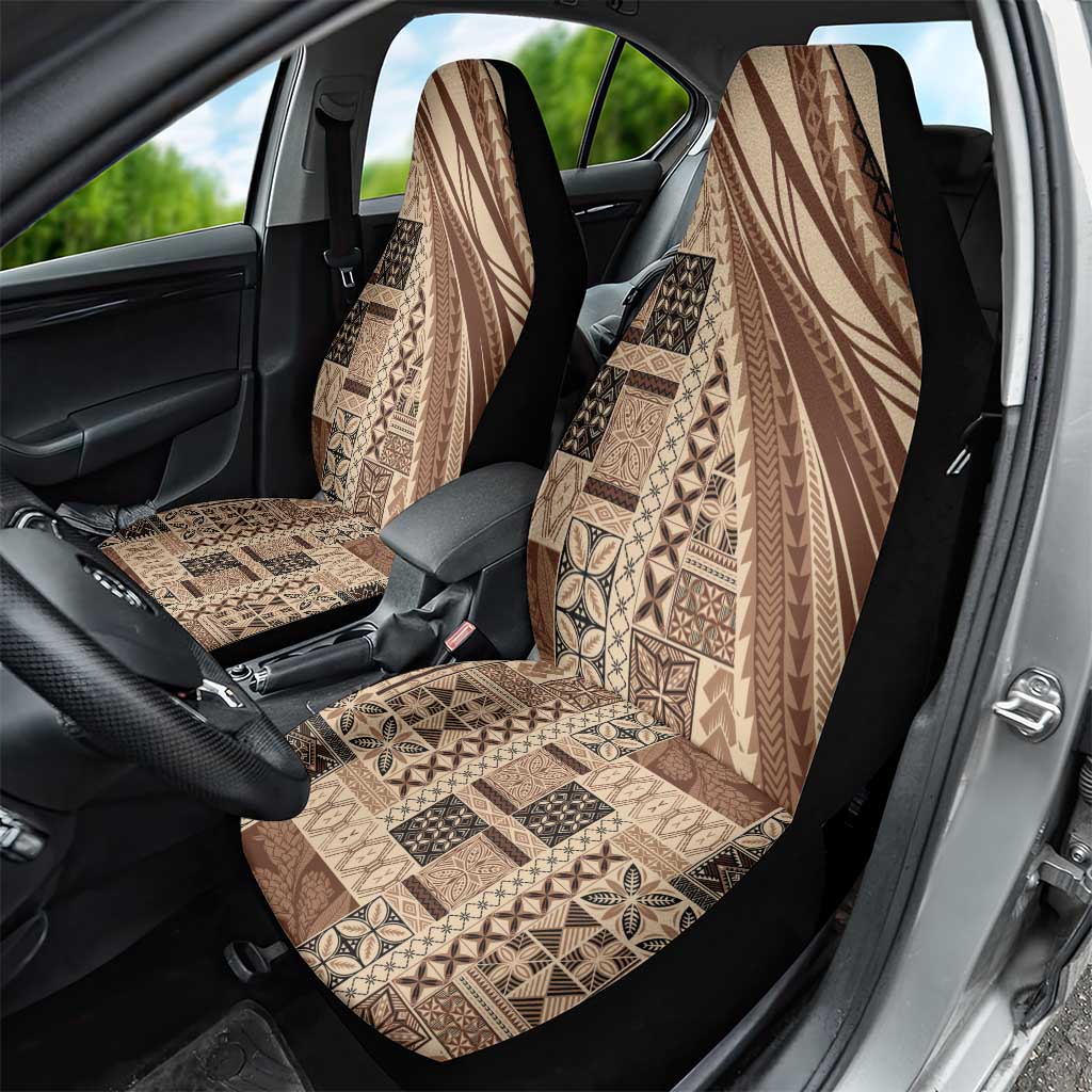 Pasifika Women's Day - Samoa Siapo Malu Tattoo Inspired Car Seat Cover Beige