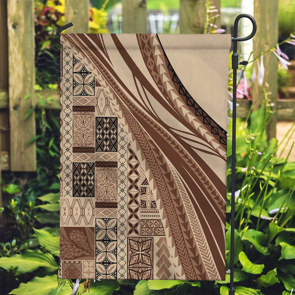 Pasifika Women's Day - Samoa Siapo Malu Tattoo Inspired Garden Flag Beige