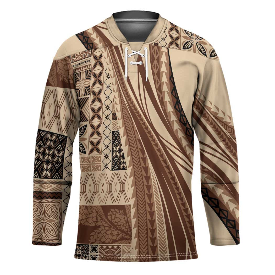 Pasifika Women's Day - Samoa Siapo Malu Tattoo Inspired Hockey Jersey Beige