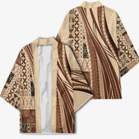 Pasifika Women's Day - Samoa Siapo Malu Tattoo Inspired Kimono Beige