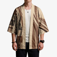 Pasifika Women's Day - Samoa Siapo Malu Tattoo Inspired Kimono Beige