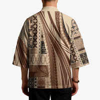 Pasifika Women's Day - Samoa Siapo Malu Tattoo Inspired Kimono Beige