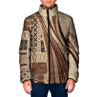 Pasifika Women's Day - Samoa Siapo Malu Tattoo Inspired Padded Jacket Beige