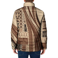 Pasifika Women's Day - Samoa Siapo Malu Tattoo Inspired Padded Jacket Beige