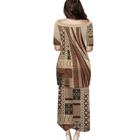 Pasifika Women's Day - Samoa Siapo Malu Tattoo Inspired Puletasi Beige