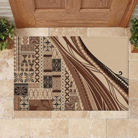 Pasifika Women's Day - Samoa Siapo Malu Tattoo Inspired Rubber Doormat Beige