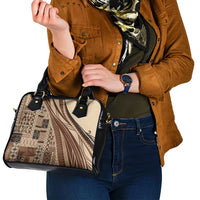 Pasifika Women's Day - Samoa Siapo Malu Tattoo Inspired Shoulder Handbag Beige