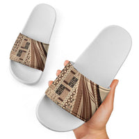 Pasifika Women's Day - Samoa Siapo Malu Tattoo Inspired Slide Sandals Beige