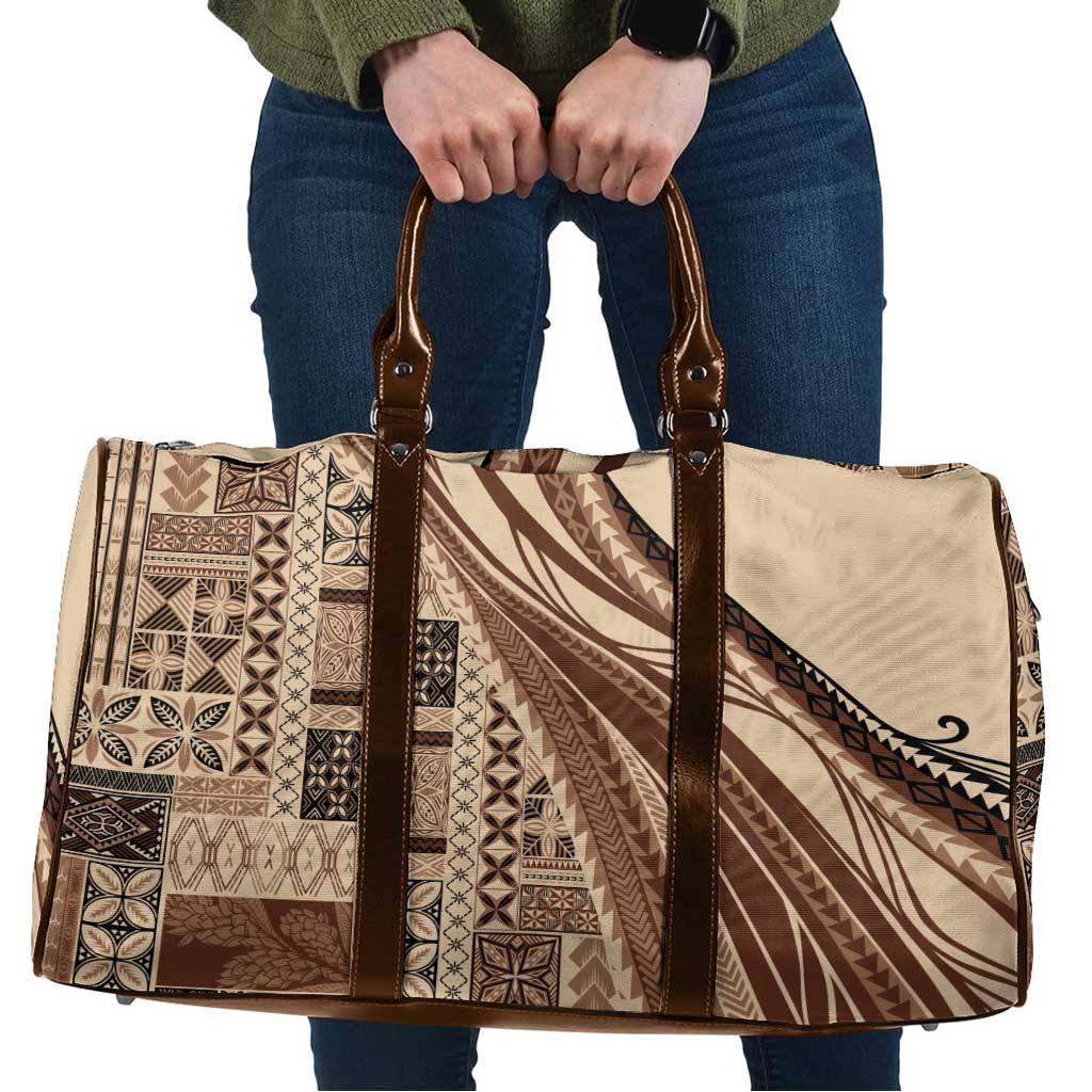 Pasifika Women's Day - Samoa Siapo Malu Tattoo Inspired Travel Bag Beige LT7 Beige - Polynesian Pride
